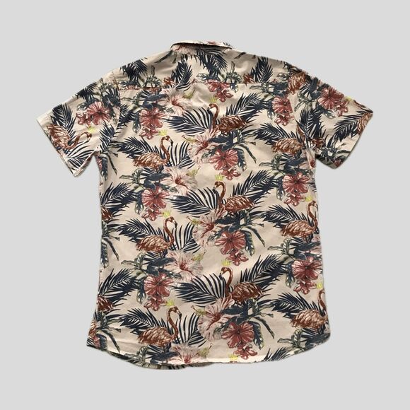 Molokai Surf Co Flamingo Floral Beach Hawaiian Mens Cotton Casual Shirt M - Picture 4 of 7